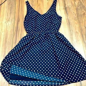 Divided Navy/white polka dot sleeveless mini summer dress. Size 4